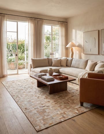 5' 3 x 7' 5 Cowhide Stocks Rug