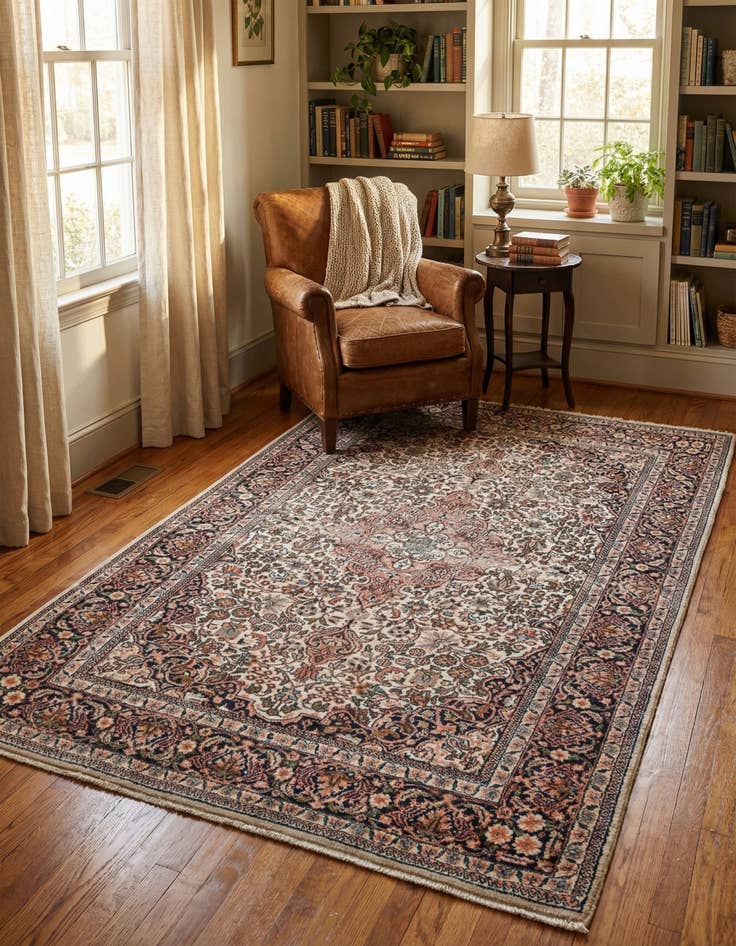 Detail image of  3' x 5'  Hand Knotted Kashmir Oriental Wool Rug