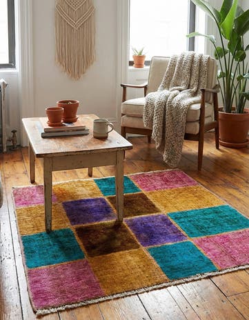 3' 6 x 3' 6 Hand Knotted Ultra Vintage Persian Wool Square Rug