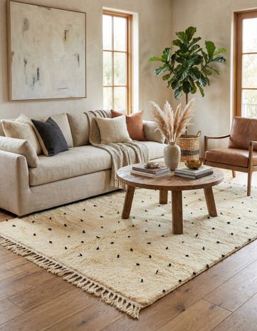 5' x 8' 3 Hand Knotted Moroccan Wool Rug