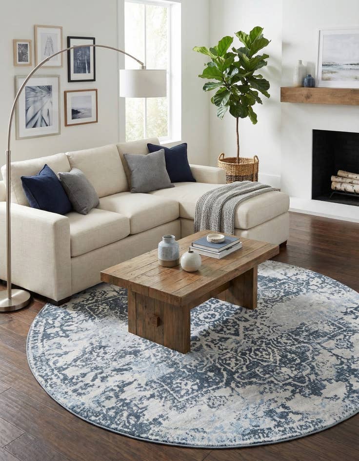 Detail image of 7' 10 x 7' 10 Kamala Washable Round Rug