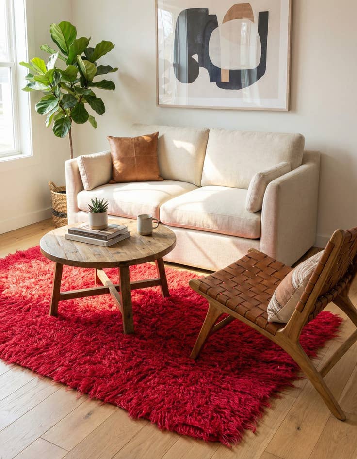 Detail image of  2' 3 x 4' 3  Hand Knotted Moroccan Wool Runner Rug