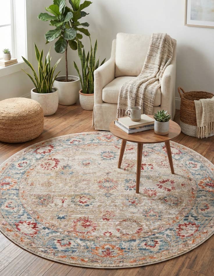 Detail image of  5' x 5' Noble Round Rug