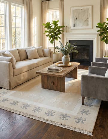 4' 11 x 6' 9 Hand Knotted Darya Wool Rug