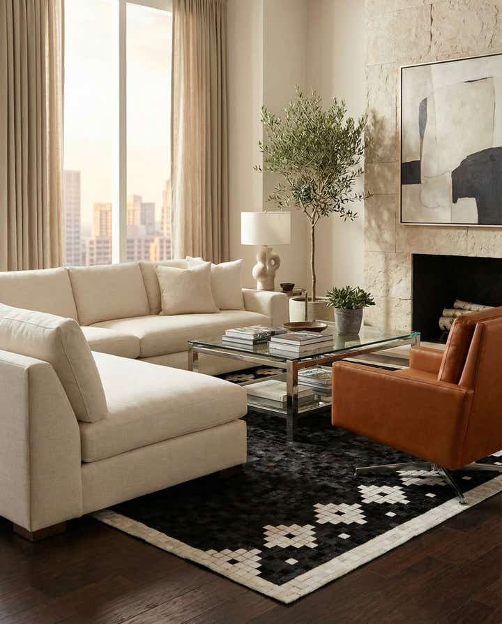 8' 1 x 9' 11 Cowhide Stocks Rug