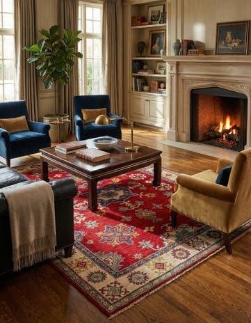 5' x 7' Hand Knotted Kazak Rug
