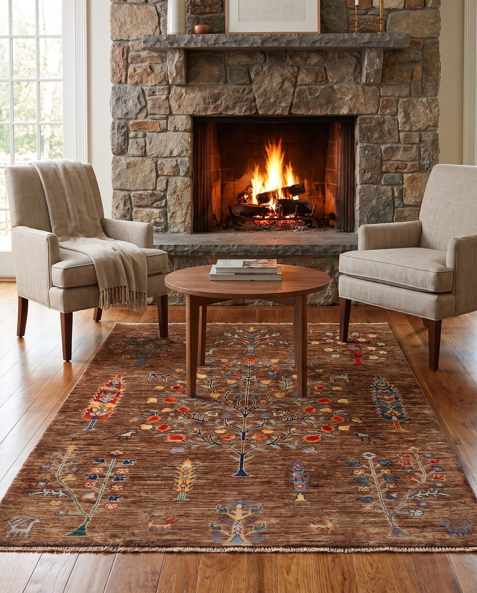 4' 4 x 6' Hand Knotted Ariana Ziegler Rug