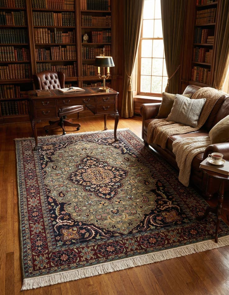 Detail image of  5' x 7' 10  Hand Knotted Bokhara Oriental Wool Rug