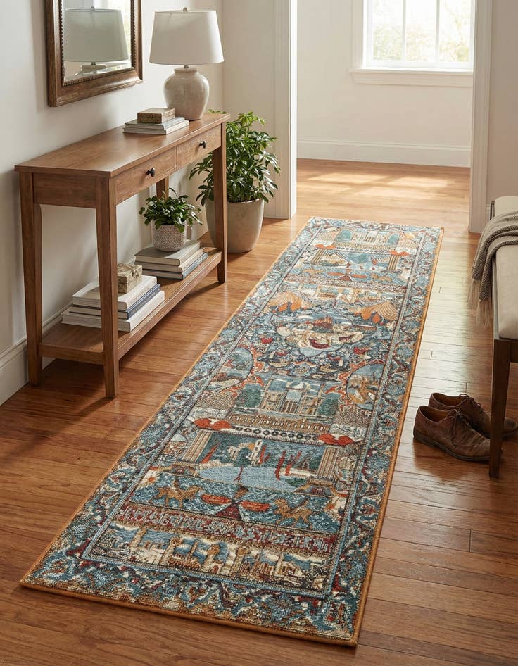 Detail image of 2' x 8' Easy-Clean Traditional Indoor / Outdoor Runner Rug