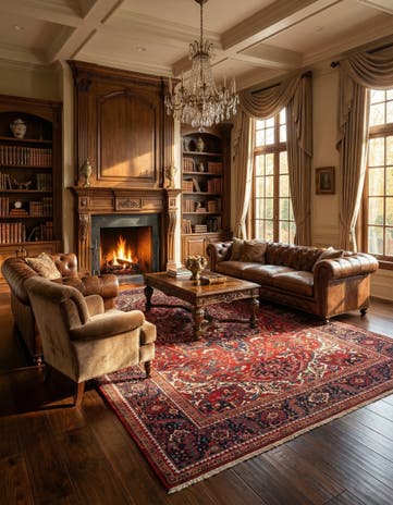 10' x 13' 7 Heriz Wool Rug