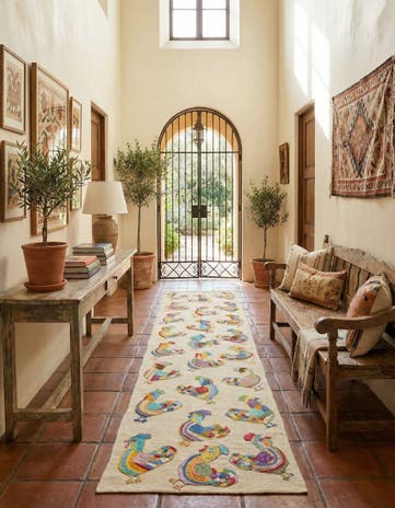 2' 5 x 9' 3 Hand Woven Kilim Suzani Wool Runner Rug