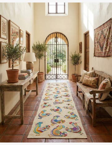 2' 5 x 9' 3 Hand Woven Kilim Suzani Wool Runner Rug