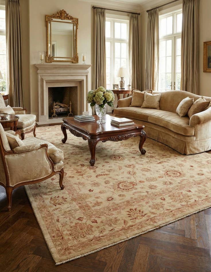 Detail image of 13' 2 x 19' 2  Hand Knotted Peshawar Ziegler Rug