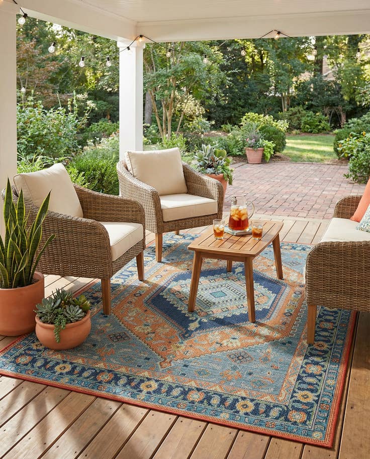 Detail image of 5' 3 x 8' Easy-Clean Baja Indoor / Outdoor Rug