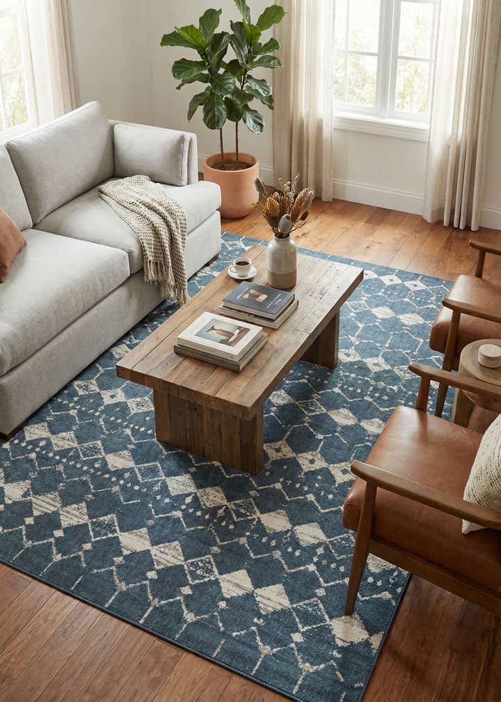9' x 12' Easy-Clean Trellis Indoor / Outdoor Rug