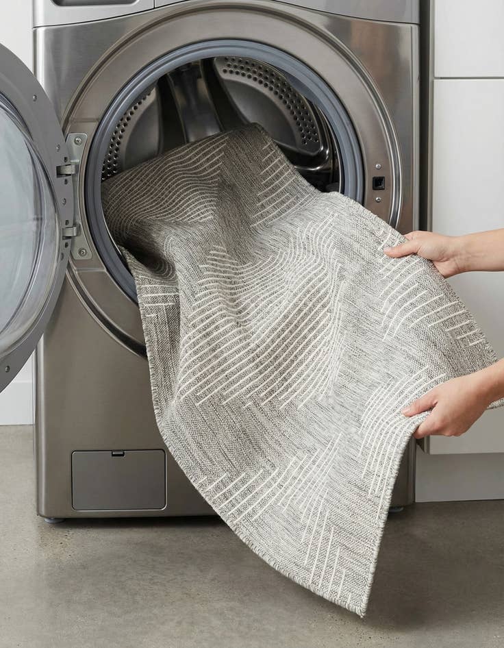 Detail image of  3' 3 x 12'  Washable Modern Indoor / Outdoor Runner Rug