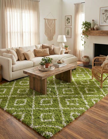 10' x 13' Lattice Shag Rug