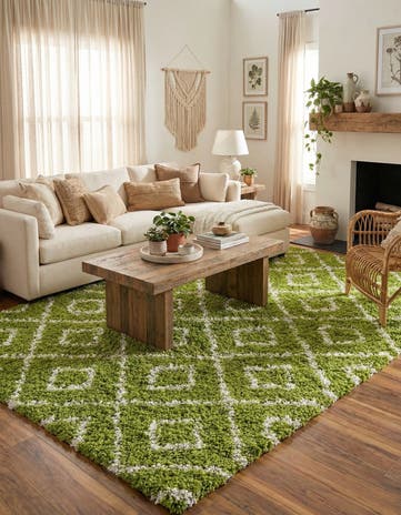 10' x 13' Lattice Shag Rug