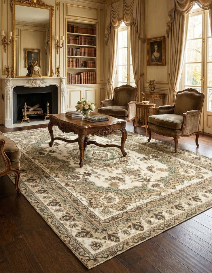 Detail image of 9' 9 x 12' 9  Hand Knotted Vintage Royal Persian Wool Rug