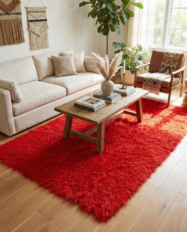 4' 4 x 7' 4 Hand Knotted Moroccan Wool Rug