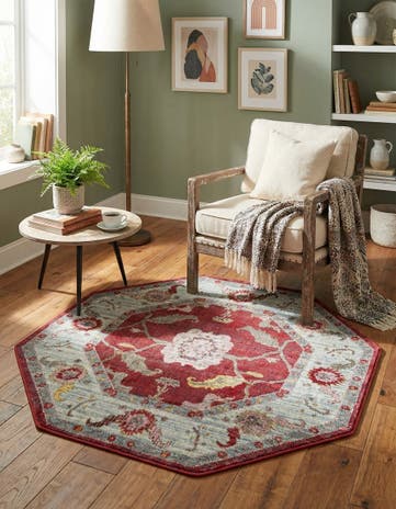 Red Paragon Octagon Rug