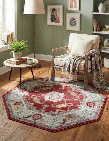 Red Paragon Octagon Rug