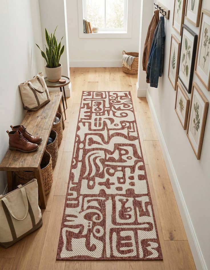 Detail image of  2' x 4'  Washable Modern Indoor / Outdoor Runner Rug