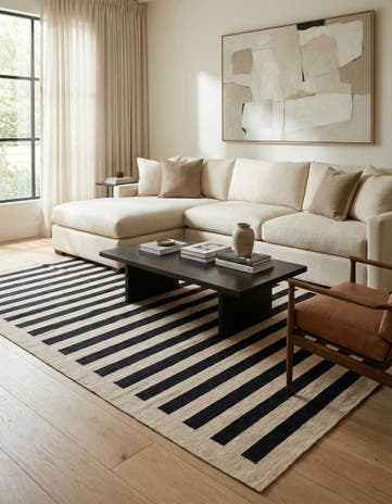 6' 9 x 9' 7 Hand Woven Kilim Modern Wool Rug
