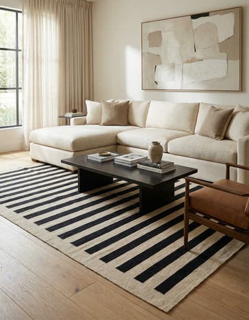 6' 9 x 9' 7 Hand Woven Kilim Modern Wool Rug