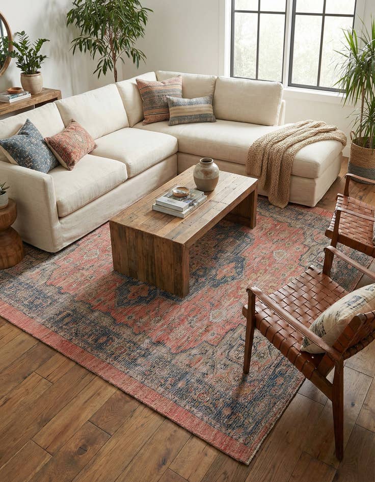 Detail image of 7' 10 x 7' 10  Hand Woven Chenille Jute Square Rug