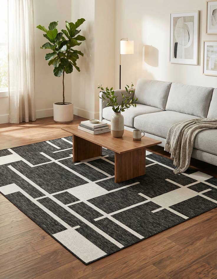 Detail image of  6' x 9'  Washable Modern Indoor / Outdoor Rug