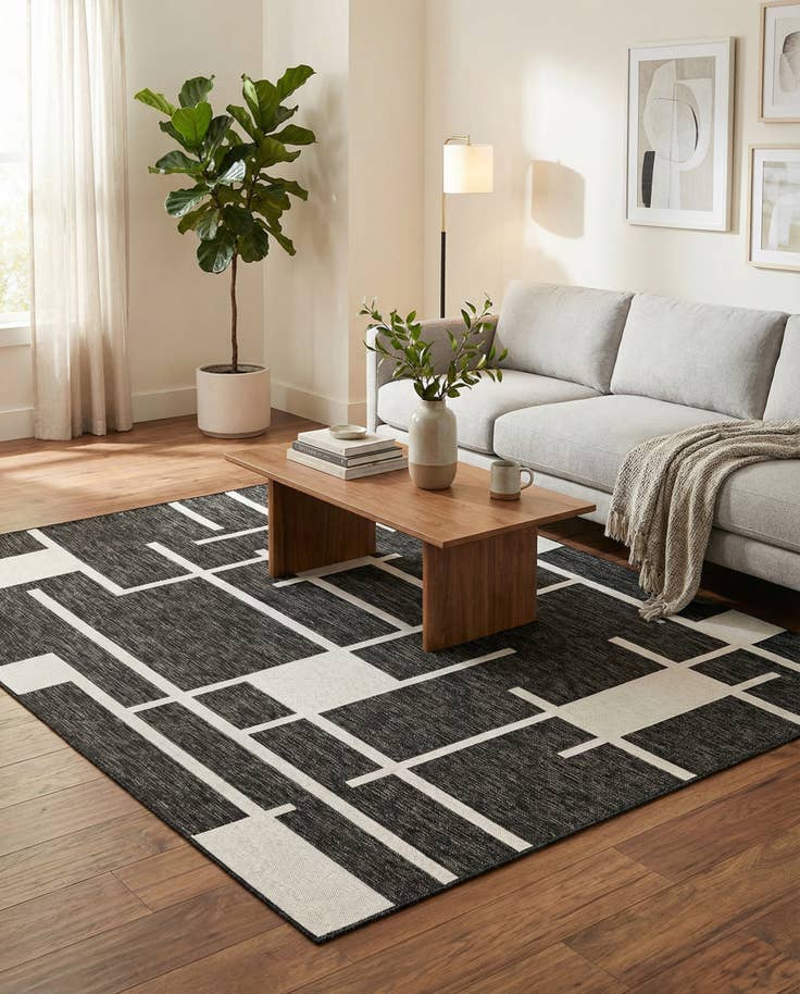 Detail image of 6' x 9' Easy-Clean Modern Indoor / Outdoor Rug