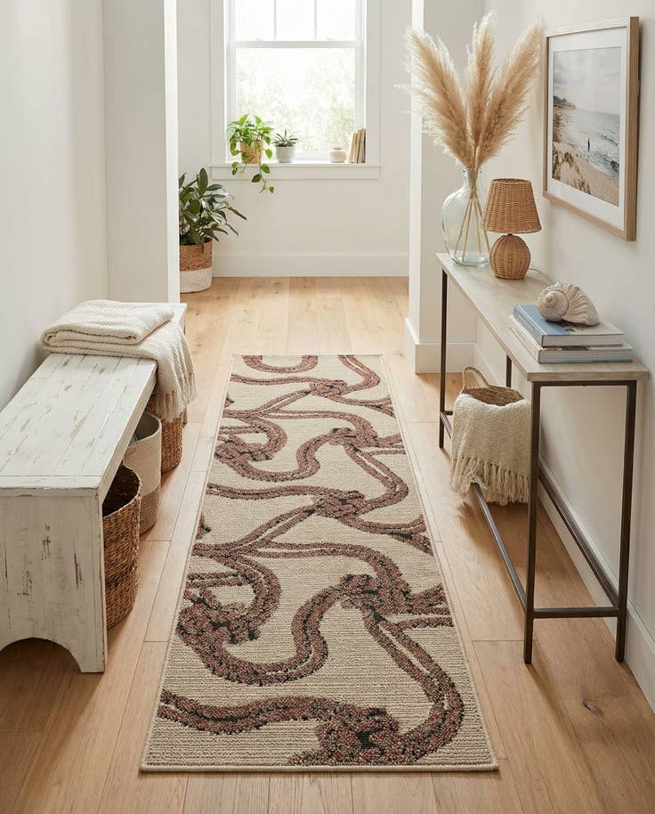 Detail image of 2' x 6' Easy-Clean Coastal Indoor / Outdoor Runner Rug