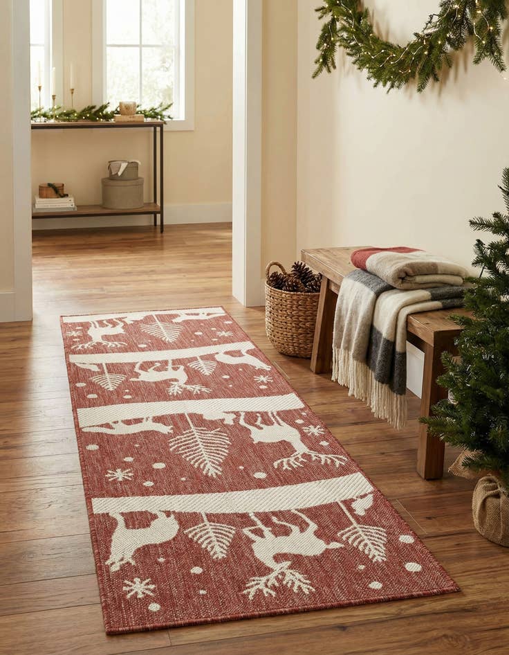 Detail image of 2' x 6' Easy-Clean Holiday Indoor / Outdoor Runner Rug