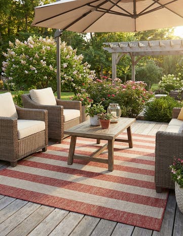 7' x 10' Easy-Clean Ribbon Indoor / Outdoor Rug