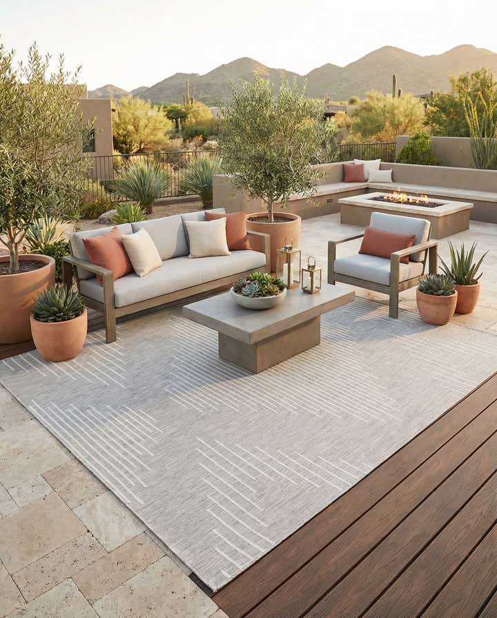 9' x 12' Easy-Clean Modern Indoor / Outdoor Rug