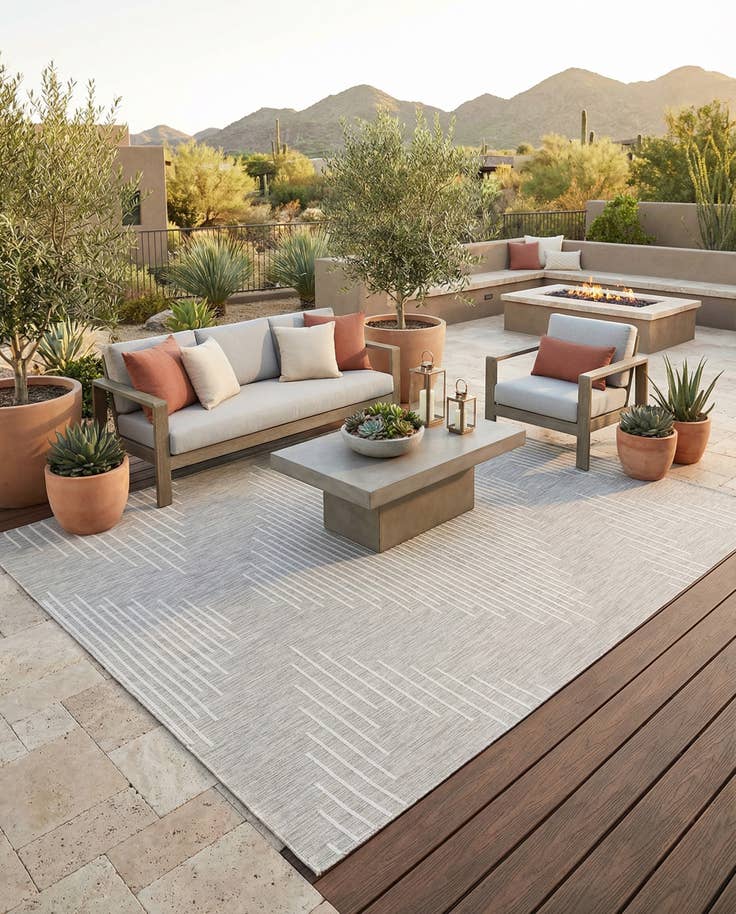 Detail image of 9' x 12' Easy-Clean Modern Indoor / Outdoor Rug