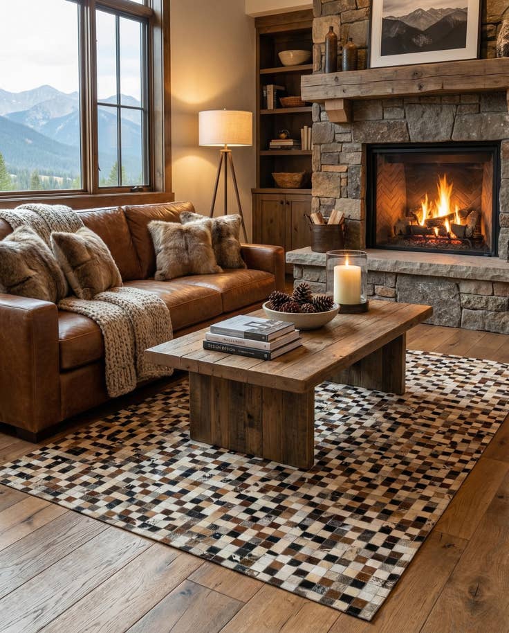 Detail image of 5' 1 x 7' 10 Cowhide - Patchwork Rug