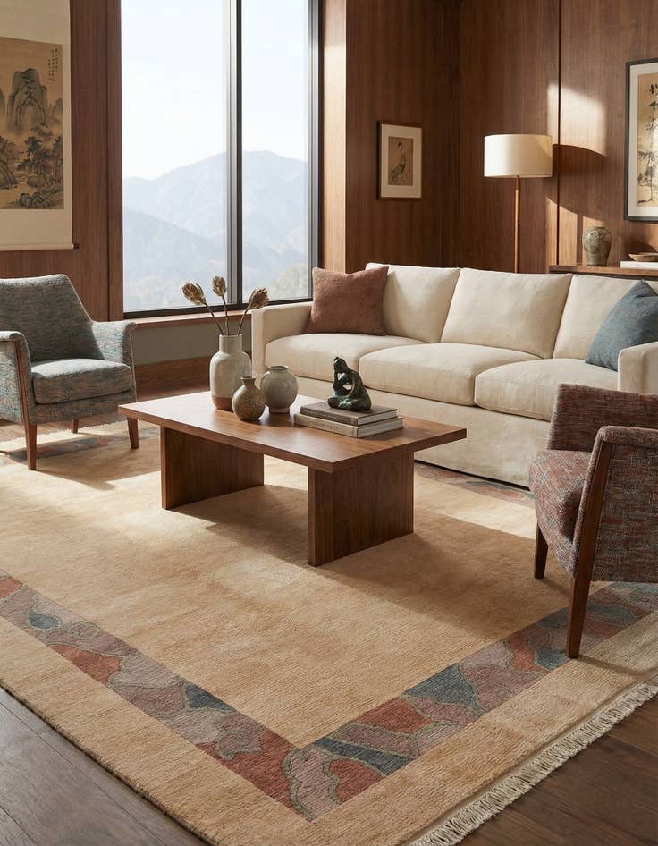 Detail image of 8' 2 x 10' 11  Hand Knotted Tibet Wool Rug