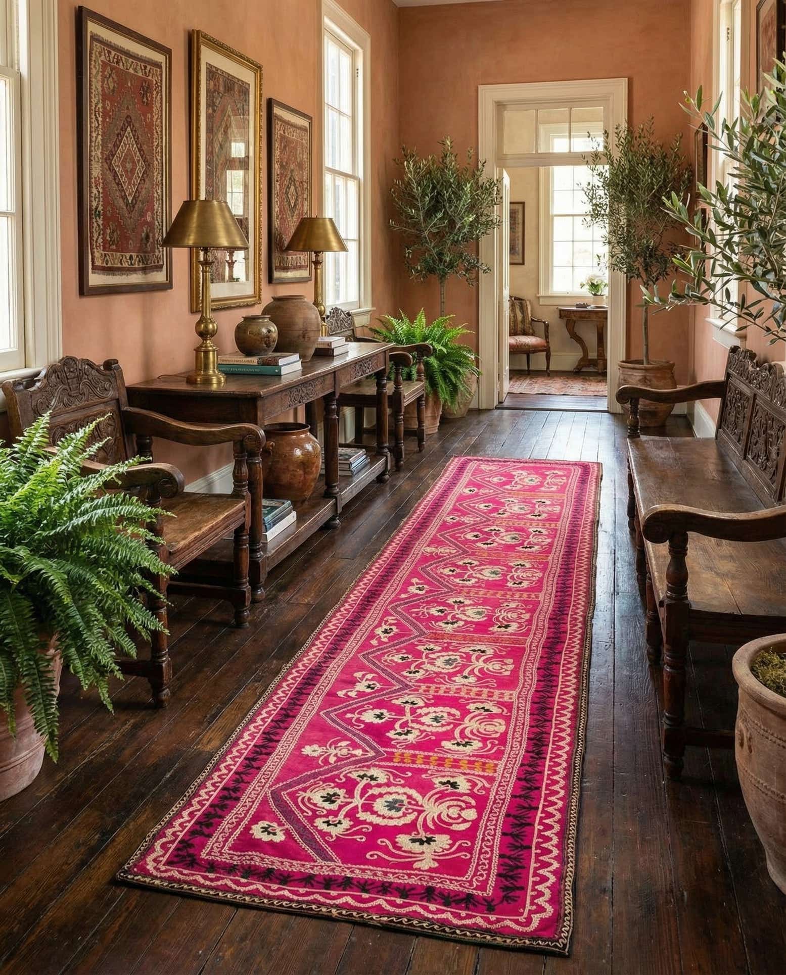2' 4 x 11' 3 Suzani Runner Rug