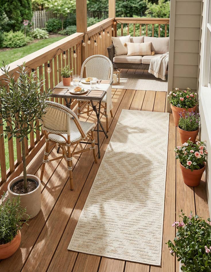 Detail image of 2' x 6' Easy-Clean Sabrina Soto Indoor / Outdoor Runner Rug