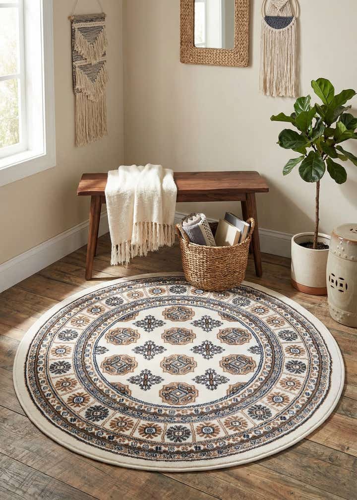 3' x 3' Bokhara Round Rug