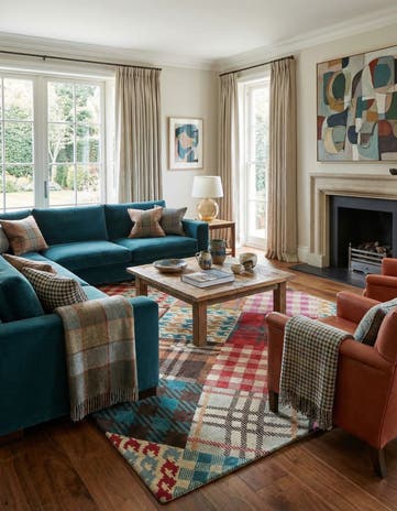 7' 6 x 9' 7 Modern Manshu Wool Rug
