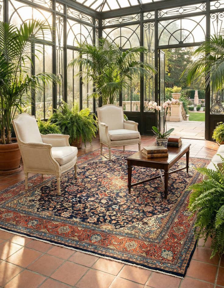 Detail image of 7' 10 x 10' 10 Kashan Wool Rug