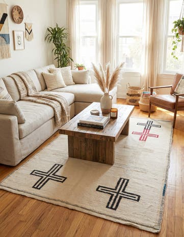 5' 8 x 9' 5 Hand Knotted Moroccan Wool Rug