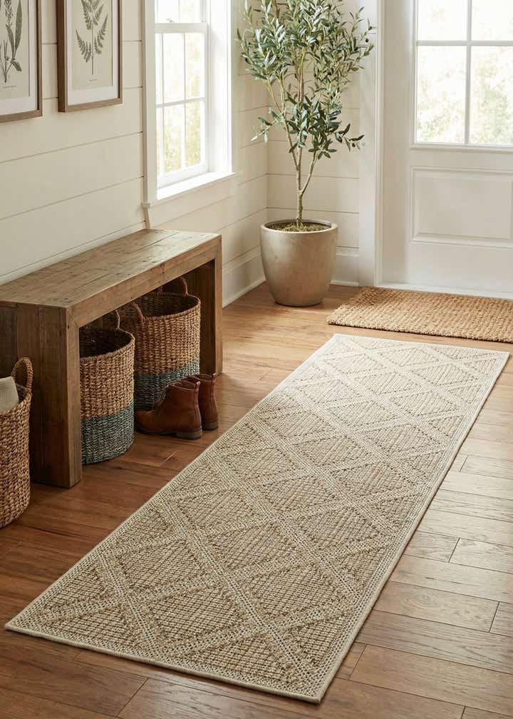 2' x 8' Easy-Clean Trellis Indoor / Outdoor Runner Rug