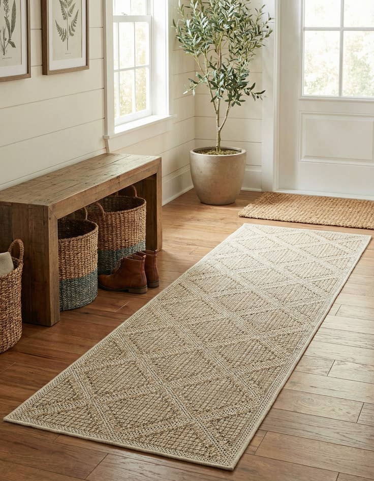 Detail image of 2' x 8' Easy-Clean Trellis Indoor / Outdoor Runner Rug