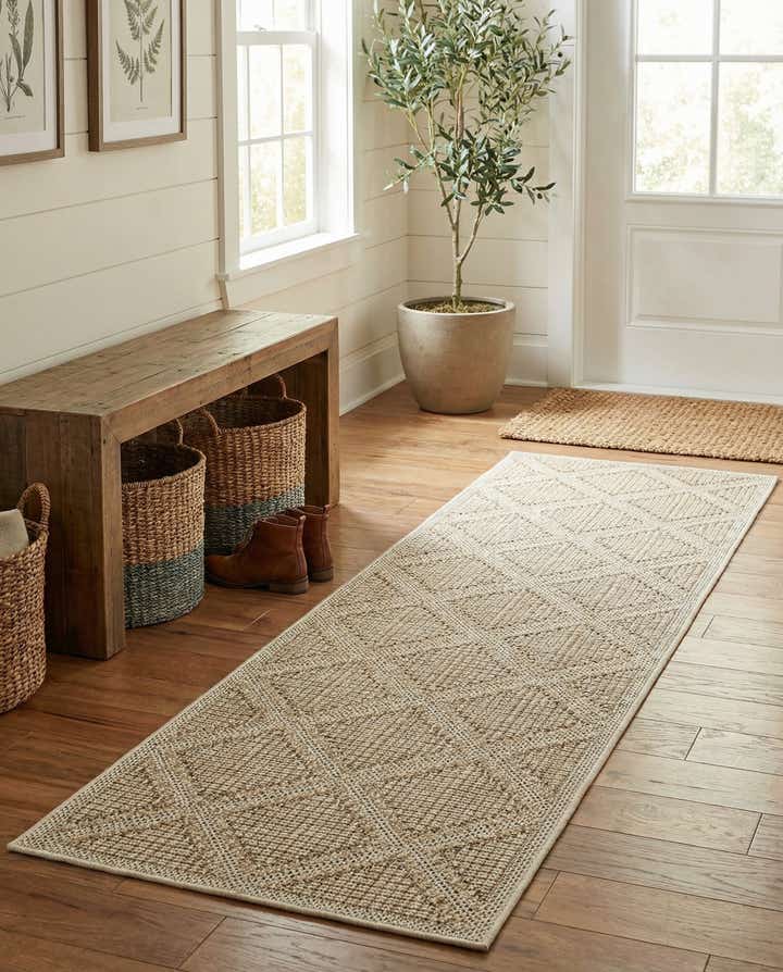 2' x 8' Easy-Clean Trellis Indoor / Outdoor Runner Rug
