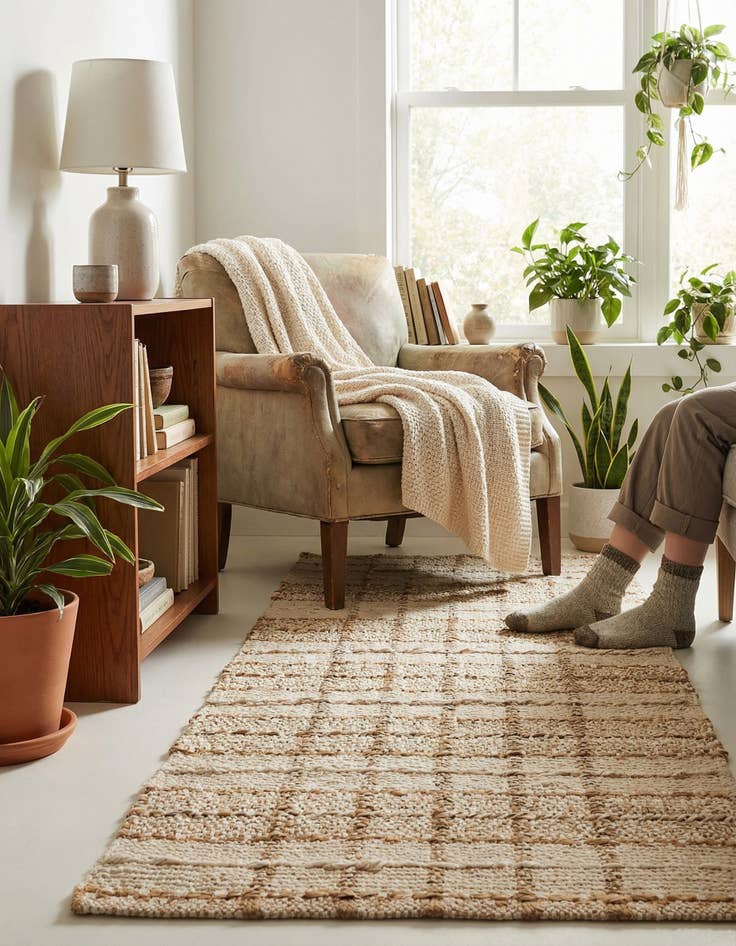 Detail image of  2' x 5' 1  Hand Braided Laurel Handwoven Jute Runner Rug
