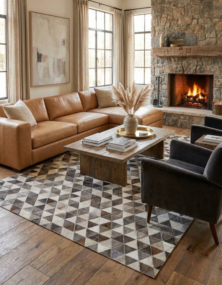 Detail image of 5' 1 x 7' 5 Cowhide Rug